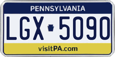 PA license plate LGX5090