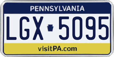 PA license plate LGX5095