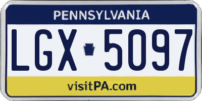 PA license plate LGX5097