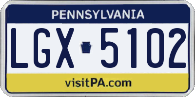 PA license plate LGX5102