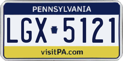 PA license plate LGX5121