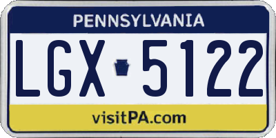 PA license plate LGX5122
