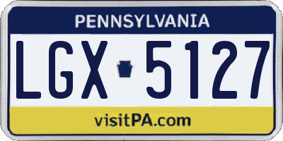 PA license plate LGX5127