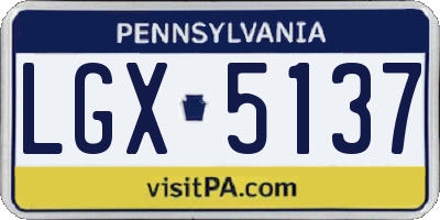 PA license plate LGX5137