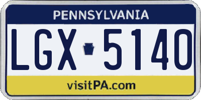 PA license plate LGX5140