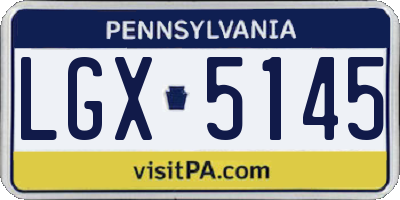 PA license plate LGX5145