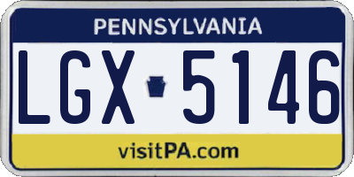 PA license plate LGX5146
