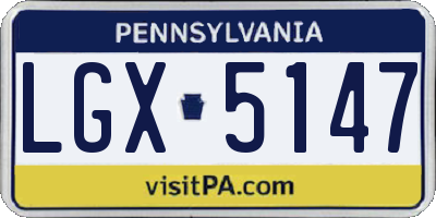 PA license plate LGX5147