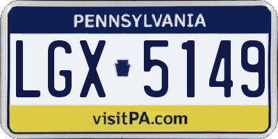 PA license plate LGX5149