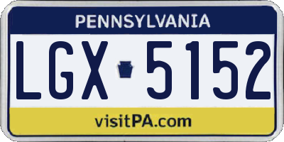 PA license plate LGX5152