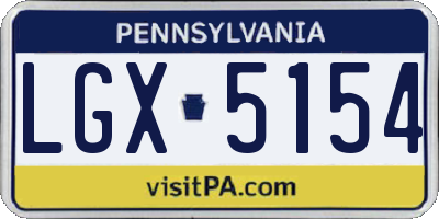 PA license plate LGX5154