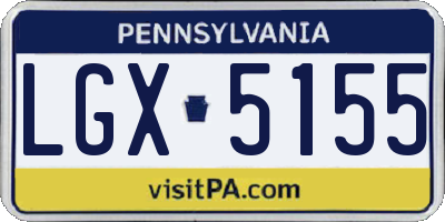 PA license plate LGX5155