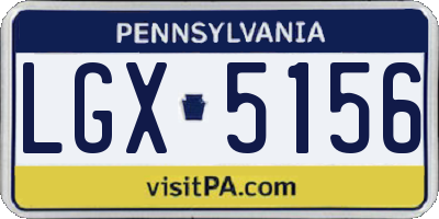 PA license plate LGX5156