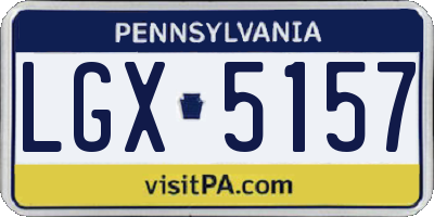 PA license plate LGX5157
