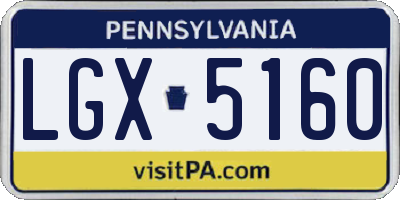 PA license plate LGX5160