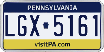 PA license plate LGX5161