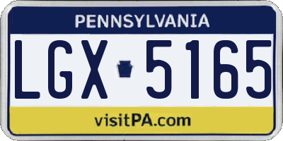PA license plate LGX5165