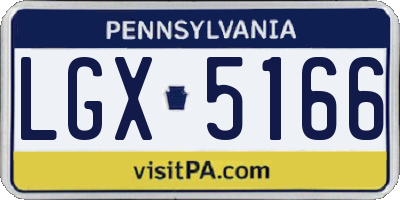 PA license plate LGX5166