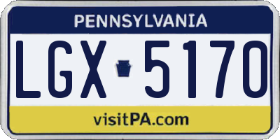 PA license plate LGX5170