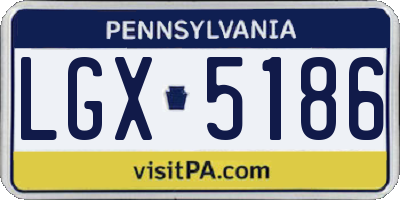 PA license plate LGX5186