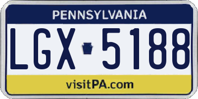 PA license plate LGX5188
