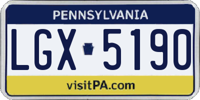 PA license plate LGX5190