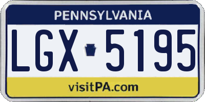 PA license plate LGX5195