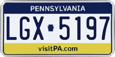 PA license plate LGX5197