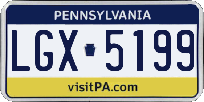 PA license plate LGX5199