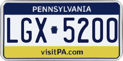 PA license plate LGX5200
