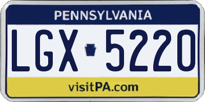 PA license plate LGX5220