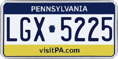 PA license plate LGX5225