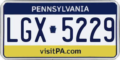 PA license plate LGX5229