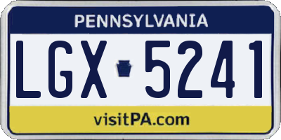 PA license plate LGX5241