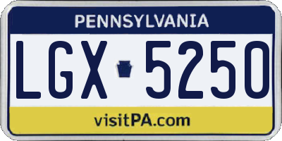 PA license plate LGX5250