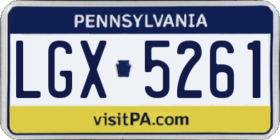 PA license plate LGX5261