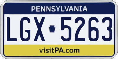 PA license plate LGX5263