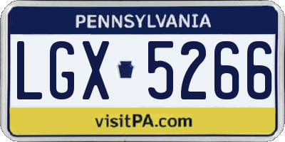 PA license plate LGX5266