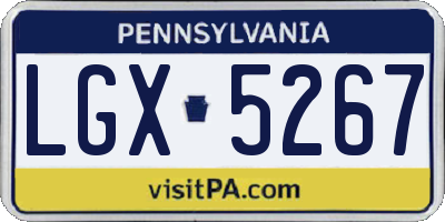 PA license plate LGX5267