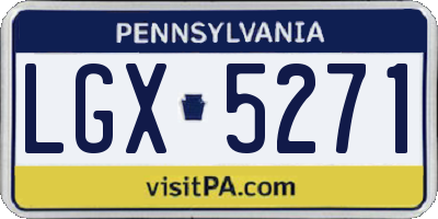 PA license plate LGX5271