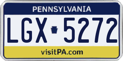 PA license plate LGX5272