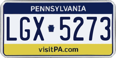 PA license plate LGX5273