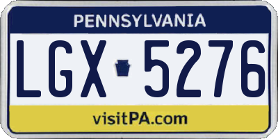 PA license plate LGX5276