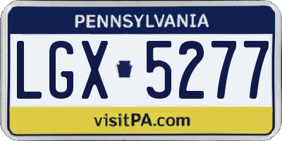 PA license plate LGX5277