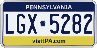 PA license plate LGX5282