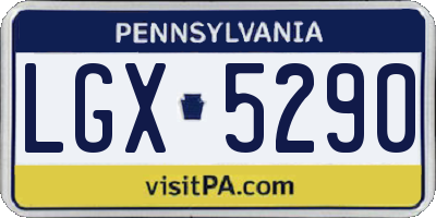 PA license plate LGX5290