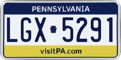 PA license plate LGX5291
