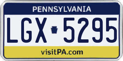 PA license plate LGX5295