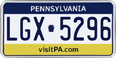PA license plate LGX5296