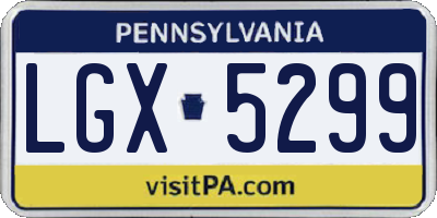 PA license plate LGX5299